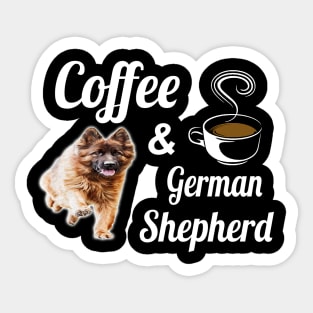 Coffee And German Shepherd Sticker